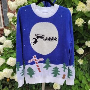 Tipsy Elves Runaway Sleigh Ugly Christmas Sweater size Medium